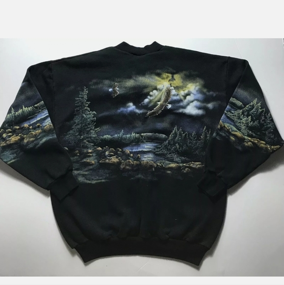 AU Art Unlimited Bald Eagle Nature All Over Print Size Large Sweater - Picture 5 of 6